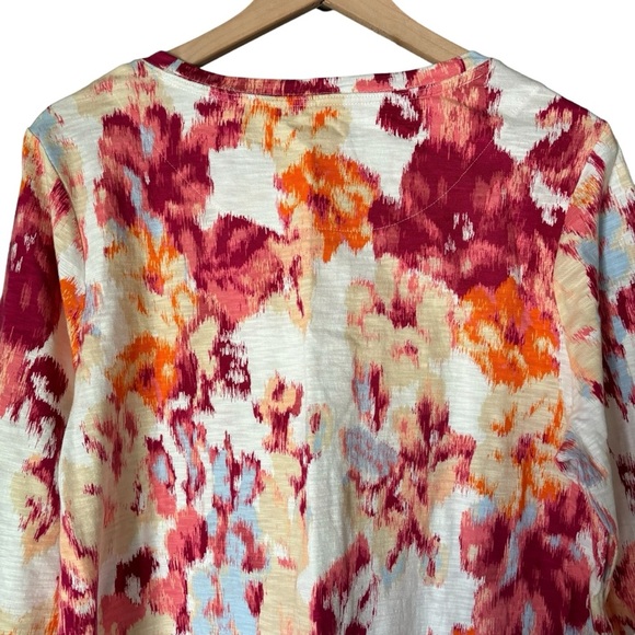 Chico’s Floral T-Shirt 3/4 Sleeves Crew Neck Casual Women's Size Large - Picture 7 of 14